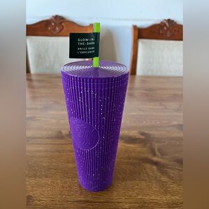 Starbucks 2024 purple splatter glow in the dark Venti tumbler